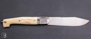   Couteau " Alpin Italien " artisanal de Guillaume Antoniucci - Ivoire de phacochère