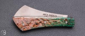     Couteau "Arca Andrea" par Le Fidèle - Bouleau stabilisé et 12C27