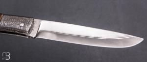    Couteau " Armen " custom par Erwan Pincemin - Molaire de mammouth /mitres damas de Philippe Ricard
