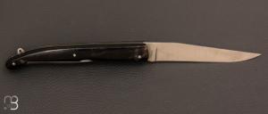 Couteau " Aveyronnais " Berthier 13cm 2 pièces corne ronde et lame XC75