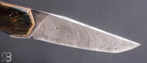    Couteau " Axiome" de Lucas Gilbert - Atelier Fèvre - Ivoire de mammouth et lame en damas