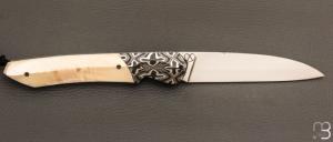    Couteau " Balrog L Slim " par Florian Keller - Ivoire de phacochère et RWL34