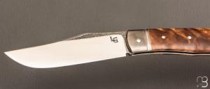    Couteau  " Big Trapper " par Laurent Gaillard - Fourche de peuplier stabilisée et 90McV8