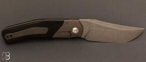  Couteau " Bolsterlock  "  custom par Guy Poggetti - Titane et Micarta, lame Elmax