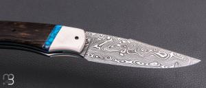 Couteau "Bora Bora" par Lames de l'Ouest - Palmier et Damasteel