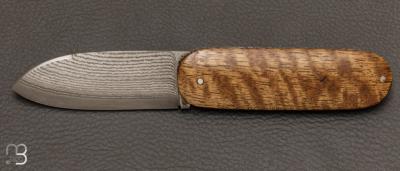 Couteau Bouledogue de Maxime Rossignol - La Forge de Max Manguier stabilisé et lame VG10 suminagashi