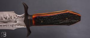    Couteau " Bowie " de Samuel Lurquin - Acier U10A et bois de cerf Sambar