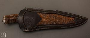  Couteau " Bowie Sub hilt  " de Samuel Lurquin - Damas et cerf sambar