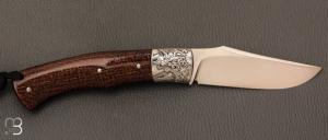 Couteau  " Boxer " custom par Raphaël Durand - Micarta barbwire et RWL-34