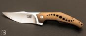 Couteau " Bronze anodized SOS " custom par Tashi Bharucha - Titane et RWL-34