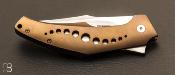Couteau " Bronze anodized SOS " custom par Tashi Bharucha - Titane et RWL-34