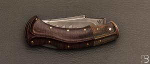 Couteau " Buzzard " pliant custom par Nicolas Weber - Red gidgee