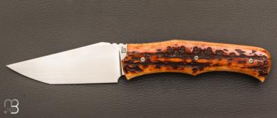   Couteau " C-KLONE " custom par Rémi Lavialle - Os cerfé et RWL34