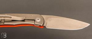  Couteau "Citizen full custom" par Sacha Thiel - G10 orange texturé et RWL34