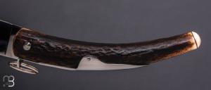    Couteau de chasse Cornillon 14CM Bois de cerf par J. Mongin