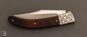    Couteau " Cran plat " custom par Claude Giraud - Bois de fer d'Arizona