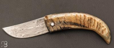 Couteau  " Curni lame damas " par Alexandre Musso