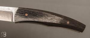 Couteau " Pièce unique " par Alain & Joris Chomilier - Damas carbone de Baker Forge et morta