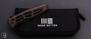  Couteau " Dressytak " par WE KNIFE - Grind Tactical Knives (GTK) Design - Skeletonized Bronze Titanium - WE25059B-1
