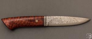 Couteau Droit par Jean Paul Sire - Bois de fer et Damas multi-barreaux