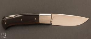   Couteau  "  Drop  "  custom lock-back par Raphaël Durand - Corne de buffle et lame en RWL-34