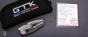  Couteau " Elementak Framelock " de GTKnives - Thomas Gony - Shipwreck carbon inlays et RWL34