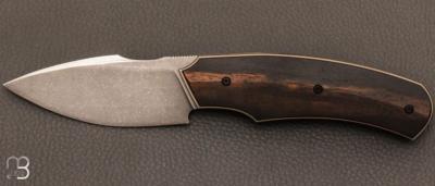 Couteau  "  Flipper custom " pliant par David Lespect - Ébène de Macassar et lame RWL-34