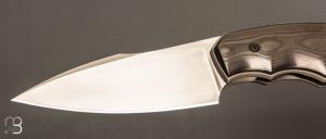  Couteau " Front Flipper custom " pliant par David Lespect - Fibre de carbone et lame RWL34