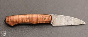   Couteau " Front-flipper custom " par Fabrice Delbart - Forge Celtique - Koa et damas