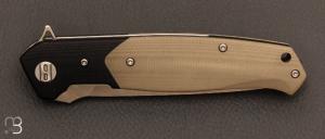 Couteau  "  Swordfish " liner-lock G10 noir/beige par Bestech Knives - BG03B
