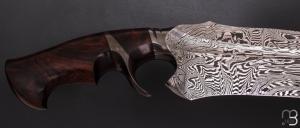     Couteau "Grand Fighter Sub-Hilt" custom fixe de Samuel Lurquin - Ironwood et damas