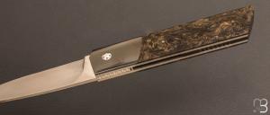 Couteau "  Gentleman XL " custom de Stéphane Sagric - Fatcarbon® Dark Matter Gold et Zirconium
