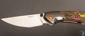   Couteau  "  Ghost " custom de Stéphane Sagric - Fatcarbon / Zirconium et RWL34