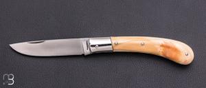    Couteau "HERMINE" custom par Erwan Pincemin - Ivoire de phacochère et N690