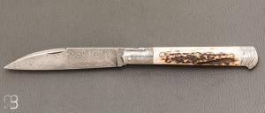   Couteau " Issoire " custom de Jrme Bellon - Bois de cerf et damas