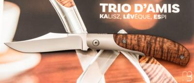  Couteau  "  KaLevEs " liner lock artisanal de Stéphane Espi - Koa et RWL-34