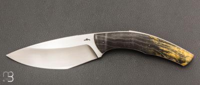   Couteau " Khukri " fixe par Petr Hofman - Frêne stabilisé et lame en D2
