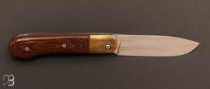 Couteau " Klondike " custom pliant de Michel Grini - Micarta et RWL-34