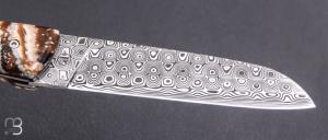   Couteau " L08 " par Atelier Perceval - Molaire de mammouth et lame damas