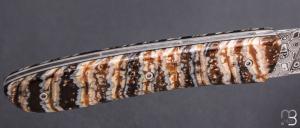   Couteau " L08 " par Atelier Perceval - Molaire de mammouth et lame damas