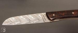  Couteau de poche pliant L08 damas manche bois de fer par Perceval