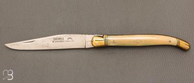   Couteau Laguiole 13 cm Hors concours par Calmels - Corne Blonde