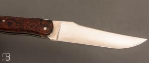 Couteau " Laguiole Grand Air 14,5 cm" par Rozelier Fabien - Ty Coutelier - Loupe de Bois de fer