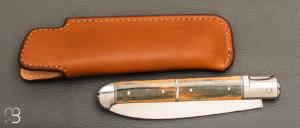  Couteau " Laguiole droit  " RWL34 et mammouth par Romain Alvarez