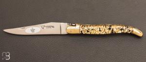 Couteau Laguiole en Aubrac 12cm - Acrylique paillet or