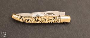 Couteau Laguiole en Aubrac 12cm - Acrylique pailleté or