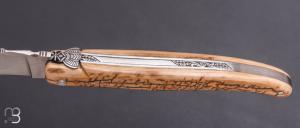   Couteau Laguiole en Aubrac 12 cm manche en ivoire de mammouth