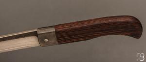  Couteau  "  Le Bugiste " par Frédéric Maschio - Wengé et lame VG10 Suminagashi