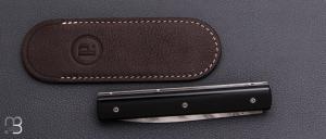  Couteau " Le Français "  par Atelier Perceval - Krion® noir et lame damas