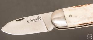 Couteau " Le Manu " par La Bonne Trempe - Bois de cerf et 14c28